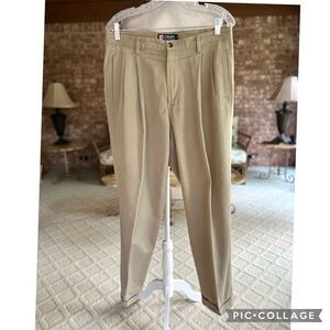 Chaps Ralph Lauren Men’s Pants Khaki Pleated Front Chino Cuffed 33x30